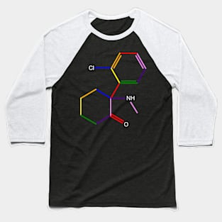 Ketamine Molecule Rainbow Chemistry Baseball T-Shirt